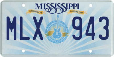 MS license plate MLX943