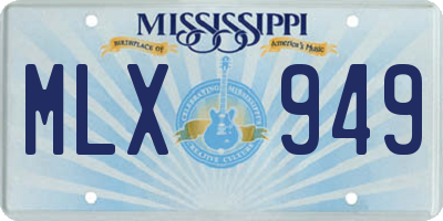 MS license plate MLX949