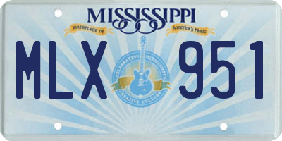 MS license plate MLX951