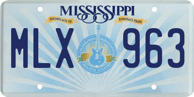 MS license plate MLX963