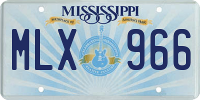 MS license plate MLX966