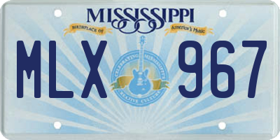 MS license plate MLX967