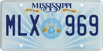 MS license plate MLX969