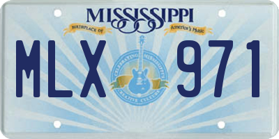 MS license plate MLX971