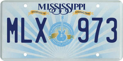 MS license plate MLX973