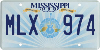 MS license plate MLX974