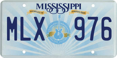 MS license plate MLX976