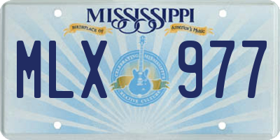 MS license plate MLX977