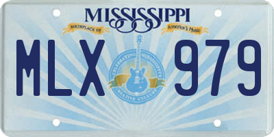 MS license plate MLX979