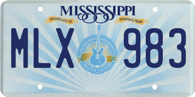 MS license plate MLX983