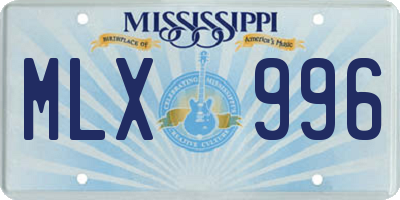 MS license plate MLX996