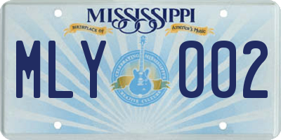 MS license plate MLY002
