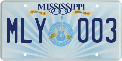 MS license plate MLY003