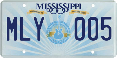 MS license plate MLY005