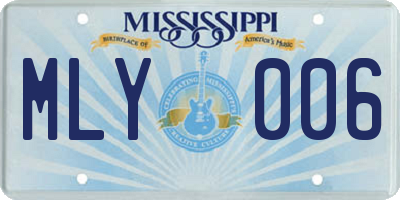 MS license plate MLY006