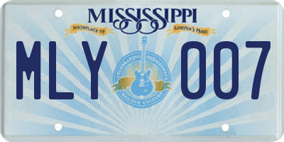 MS license plate MLY007