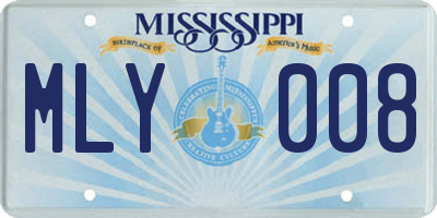 MS license plate MLY008