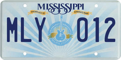 MS license plate MLY012