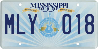 MS license plate MLY018