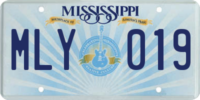 MS license plate MLY019