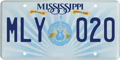 MS license plate MLY020