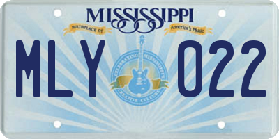 MS license plate MLY022