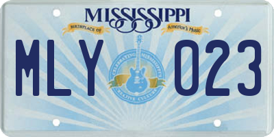 MS license plate MLY023