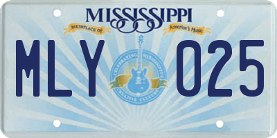 MS license plate MLY025