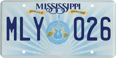 MS license plate MLY026