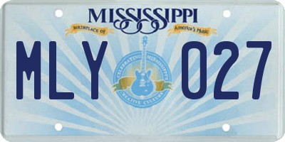 MS license plate MLY027