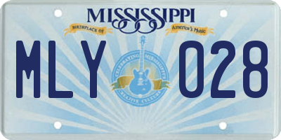 MS license plate MLY028
