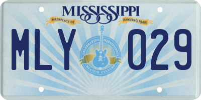 MS license plate MLY029