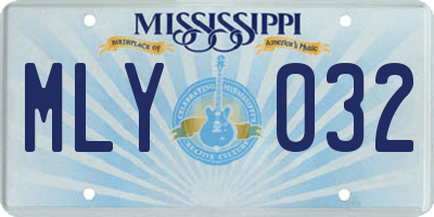 MS license plate MLY032