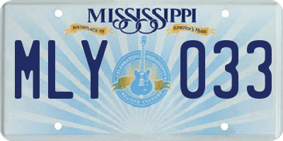 MS license plate MLY033