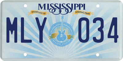 MS license plate MLY034