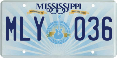 MS license plate MLY036