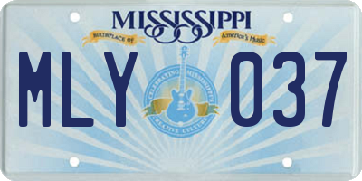 MS license plate MLY037