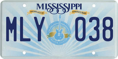 MS license plate MLY038