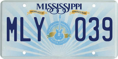 MS license plate MLY039