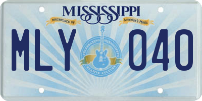 MS license plate MLY040
