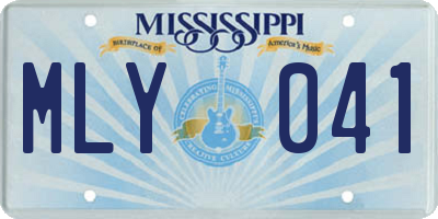 MS license plate MLY041