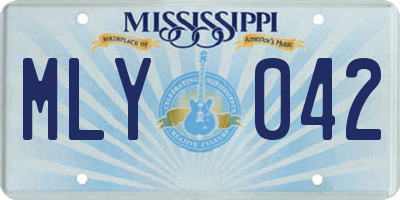 MS license plate MLY042