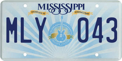 MS license plate MLY043