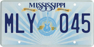 MS license plate MLY045
