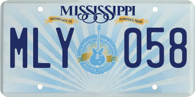 MS license plate MLY058