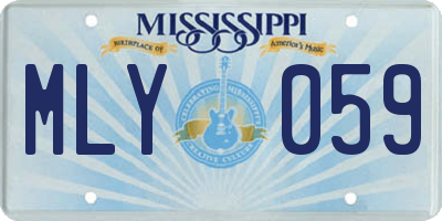 MS license plate MLY059