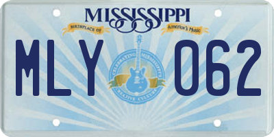 MS license plate MLY062