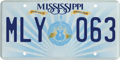 MS license plate MLY063