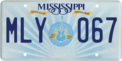 MS license plate MLY067