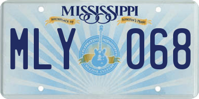 MS license plate MLY068